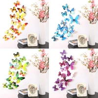 12pcs 3d wall decal stickers luminous butterfly design decal diy butterfly nursery kitchen room home decoration accessories