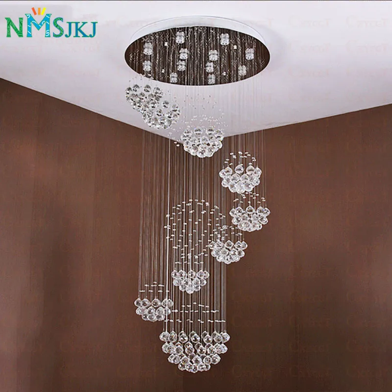 Современные светодиодные роскошные хрустальные люстры большая подвесная