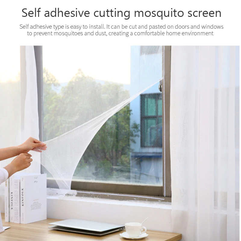 

Self-adhesive Window Screens Anti-Mosquito DIY Cut Door And Window Screen Netting With Velcro Insect Screen Home Gadgets
