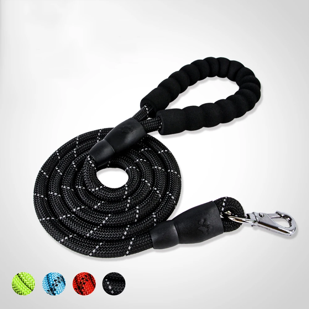 Pet Collar Perro Leash Reflective Nylon Rope 1.5M Comfortable Pad Handle Heavy Duty Training Durable Rope For Collar Dog Harness