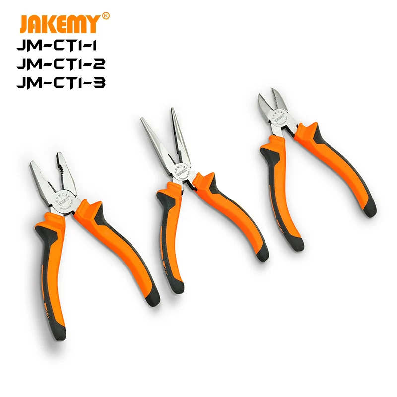 

JAKEMY JM-CT1-4 Wholesale Multipurpose Long Nose 8 inch Pliers DIY Hand Tool for Wire Twisting Cutting