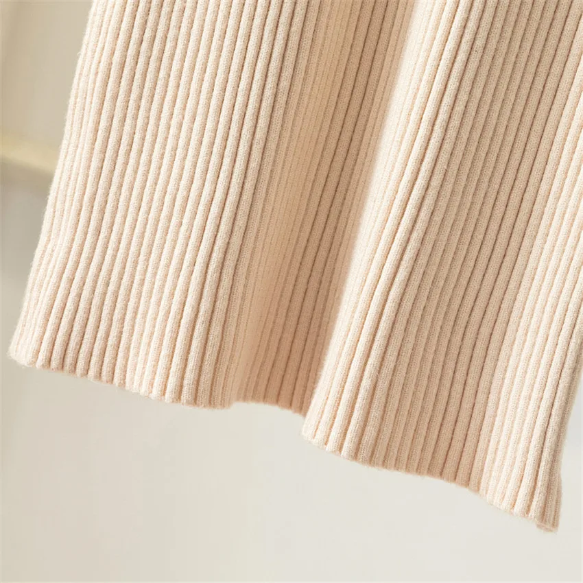 

New Autumn Winter Women Knitted Dress Turtleneck Sweater Dresses Lady Slim Bodycon Long Sleeve Bottoming Dress Solid Vestidos