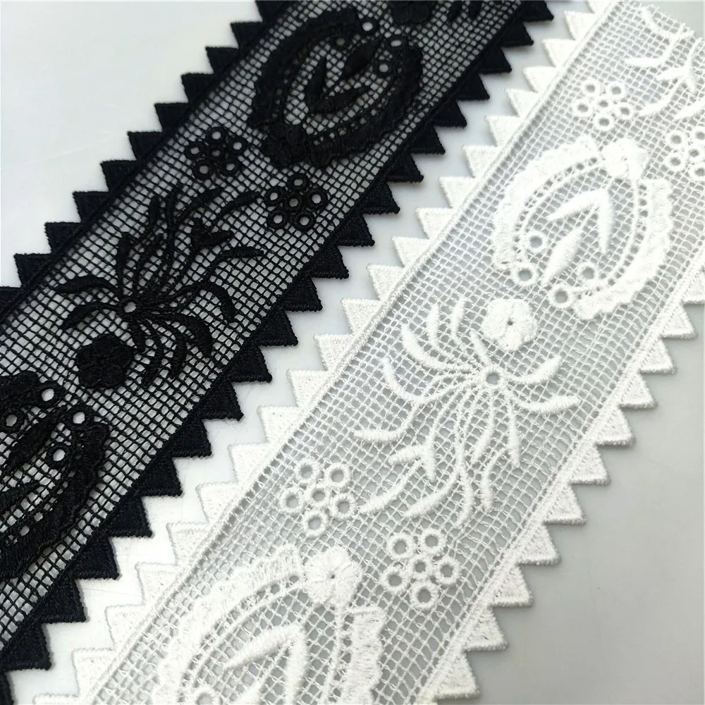 

6.5CM Wide High Quality Water Soluble Lace Fabric Embroidered Ribbon Collar Edge Trim For DIY Curtains Sofa Garment Fringe Decor