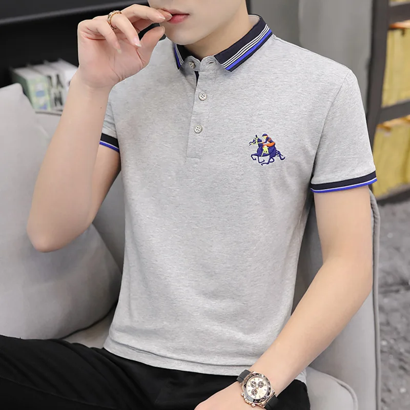 

New Casual Summer Polo Shirts Men Solid Short Sleeve Breathable Anti-Pilling Polos masculina Plus Button Embroid men fashions