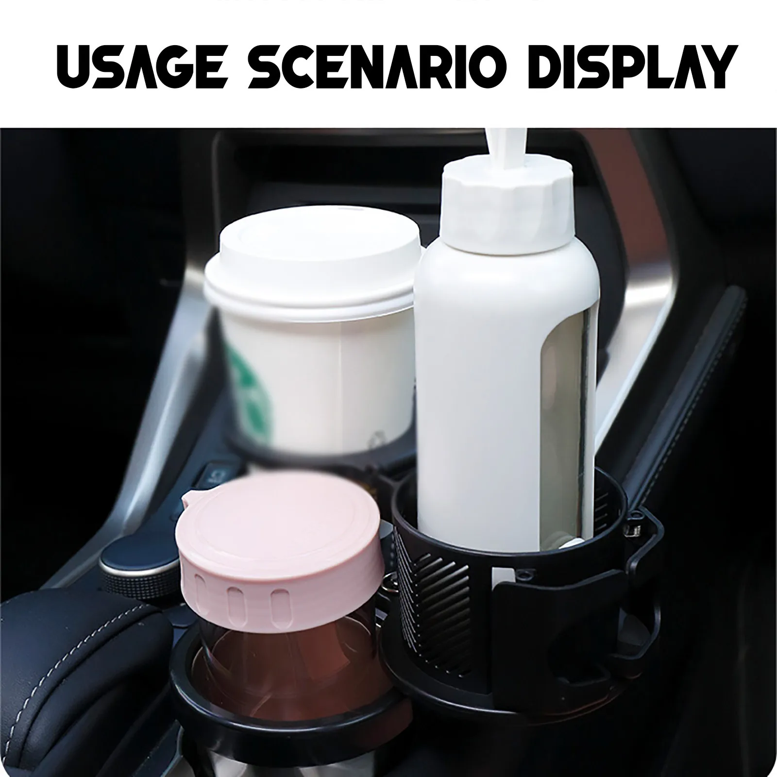 

Multifunctional 3-in-1 Car Cup Holder With Phone Holder Bottle Storage Organizer Water Cup Holder Universal Car Truck Bottle
