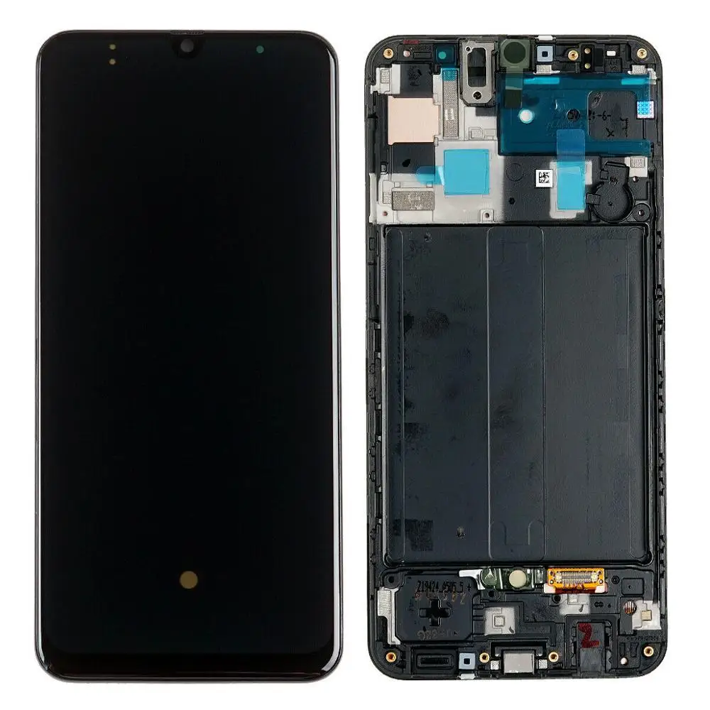 ЖК дисплей для Samsung Galaxy A50 оригинальный черный сенсорный экран с рамкой в сборе