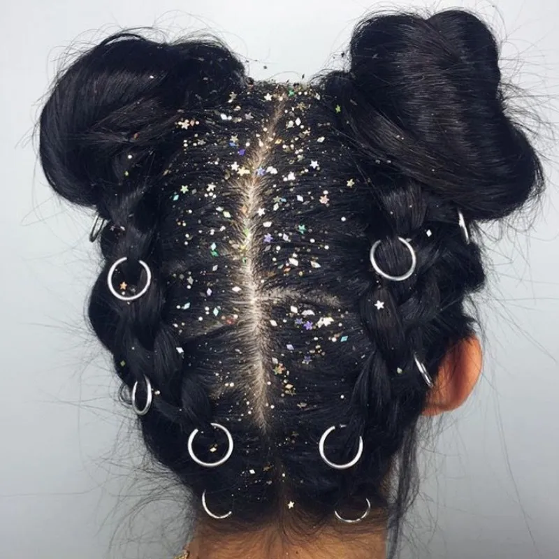 10 шт./партия Серебряная коса волос дредлок шарик манжеты клип оплетка обод кольцо