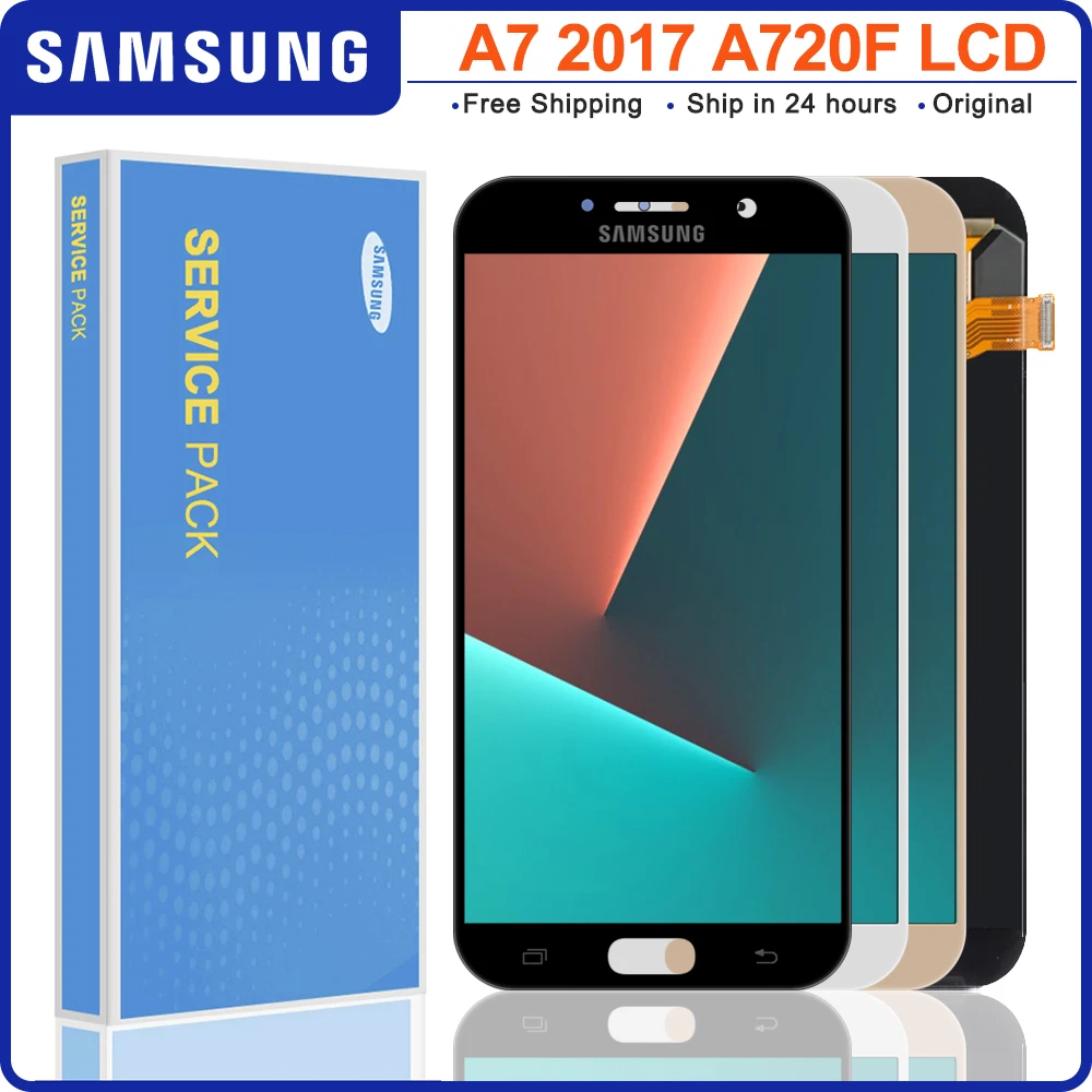Super Amoled для Samsung Galaxy A7 2017 A720 A720F A720F/DS Сотовый телефон ЖК дисплей дигитайзер