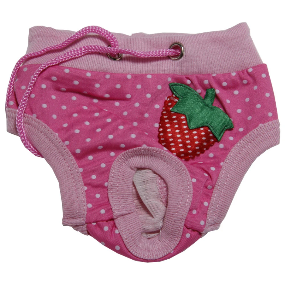 Собака Щенок физиологические санитарные штаны клубника нижнее белье Подгузники