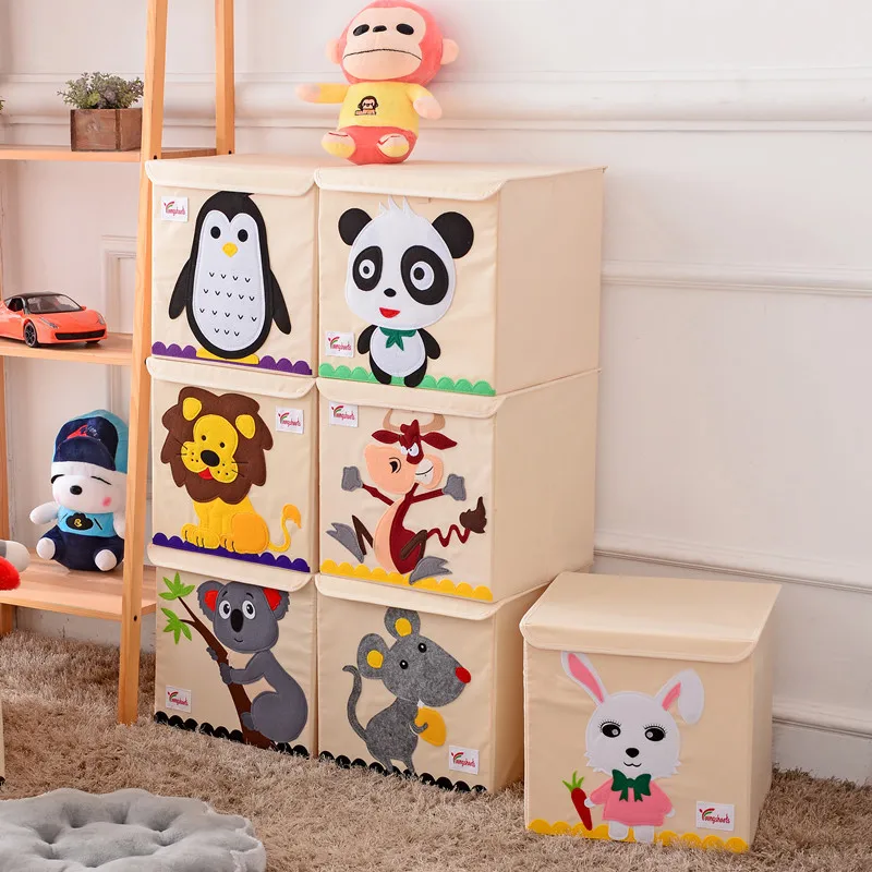 

Washable Children Toy Storage Box With Cover Larger Capacity Clothes Quilt Pillow Container Folding Household Organize Accessory