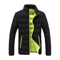 2021 korean style stand collar men ultra parkas jacket winter clothes cotton warm male parkas coats streetwear plus size black