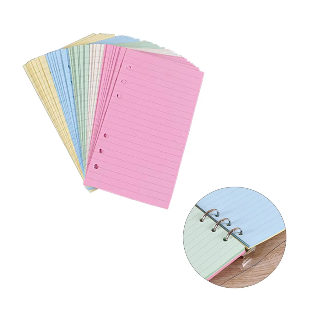 

100 Pages Color 6 Holes Loose-leaf Paper Notebook Loose Sheet Journal Live Pages A6 Loose-leaf Paper