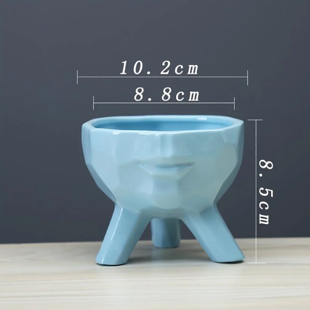 

Cartoon Ceramic Flower Pot Minimalist Human Face Post Modern Abstract Style Garden Pots Succulents Green Plants Pot