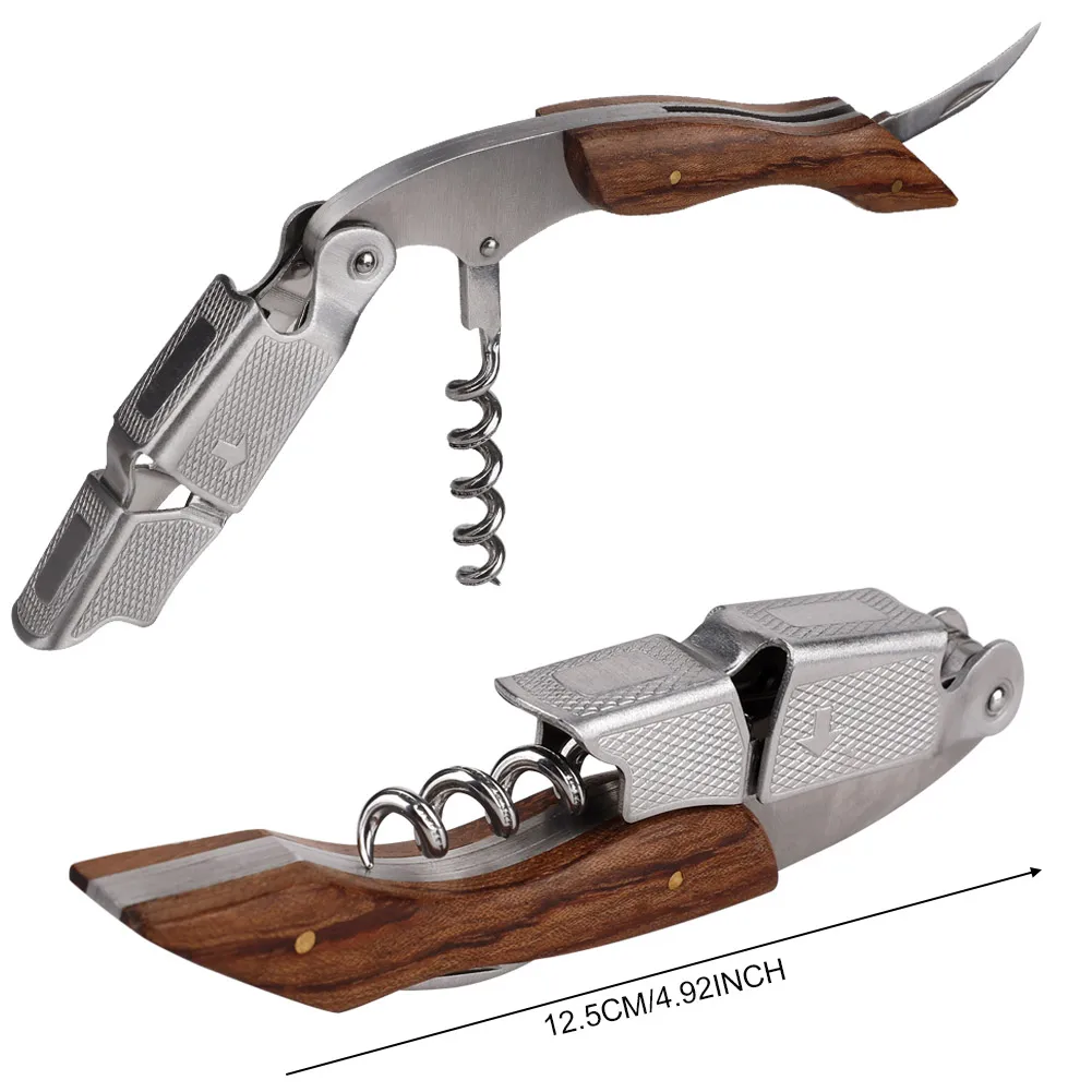 Red Wine Opener Multifunction Portable Wood Screw Stopper Corks Corkscrew Handle Professional Durable Bottle Cook Tools | Дом и сад
