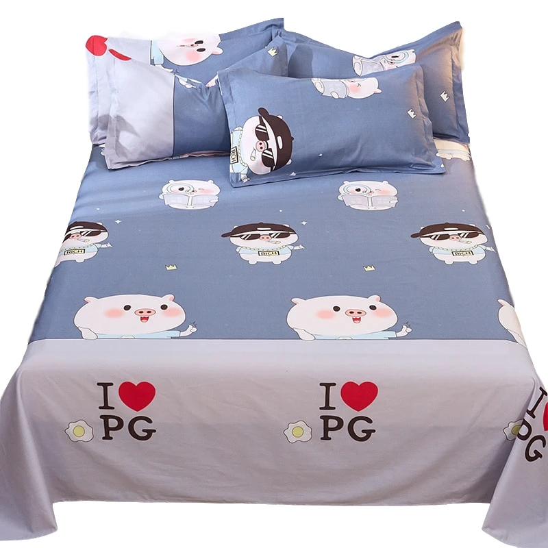 1pcs bed sheet 100% Cotton sheets Bed linens Home textiles bedspread student dormitory Cartoon/Plant/flower printing | Дом и сад