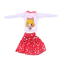 2pcsset dolls clothes white dots skirt beautiful sorts handmade fashion party dress for doll best girls gift kids toy
