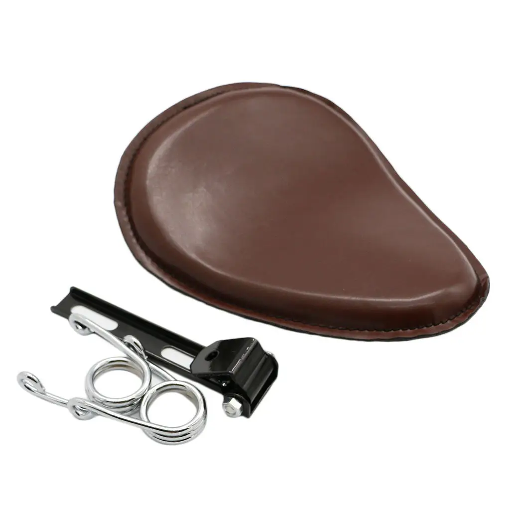 

PU Leather Motorcycle Spring Seat for Harley Chopper, Brown