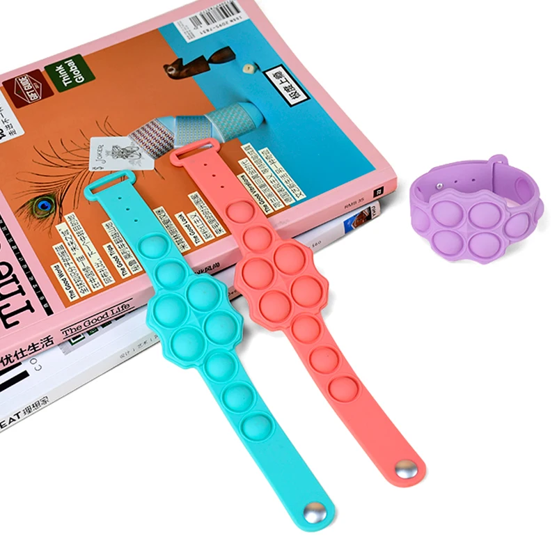 

Stress Relief Silicone Bracelet Fidget Toys Color Dimple Bubble Bracelet Multifunctional Safety Non-Toxic Anti Stress Toys