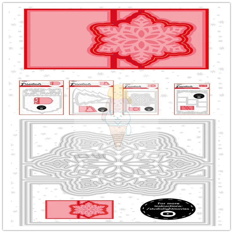 

SNOWFLAKE New Arrival Dies 2021 Metal Cutting Dies For Scrapbooking Card Making Embossing Frame Card Craft Dies Christmas