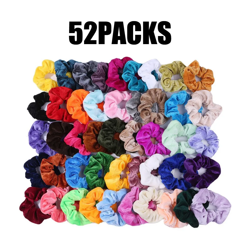 Набор из 52 бархатных эластичных резинок для волос женщин или девочек аксессуары
