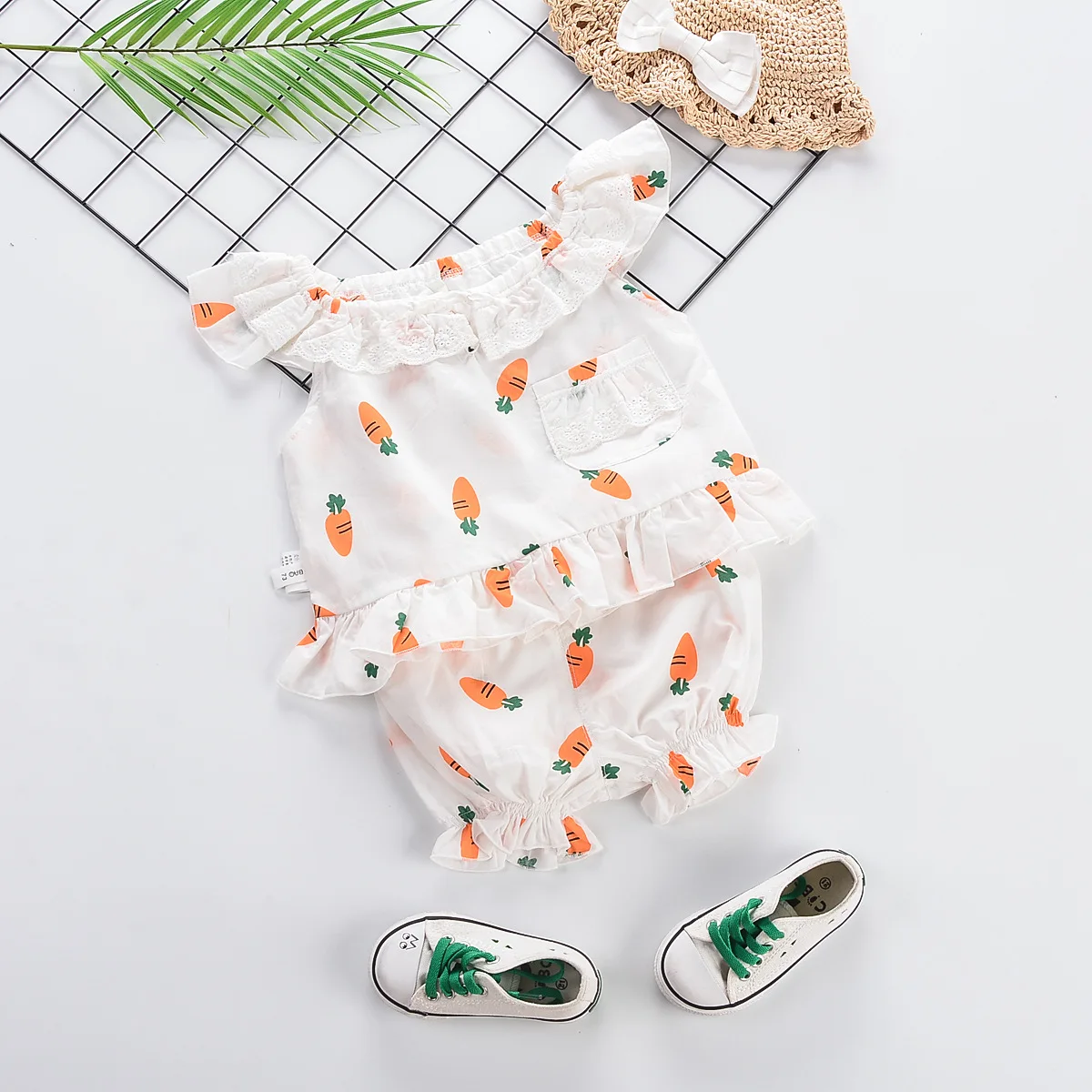 Лето 2020 Новое поступление комплектов одежды корейский стиль с фруктовым принтом