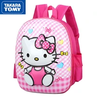 takara tomy fashion cartoon cute hello kitty hard shell backpack simple and comfortable wear resistant childrens school bag