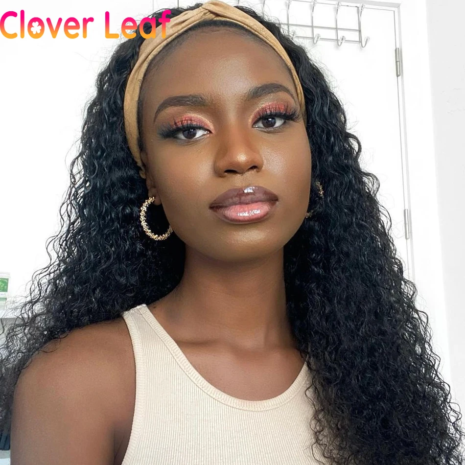 

Curly Headband Wig 150% Indian Head Band Wig Full Machine Made Headband Wig Human Hair Remy Headband Wigs Headbands For Women