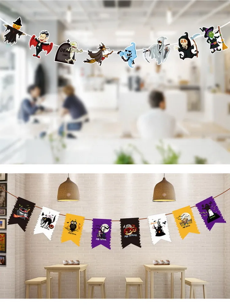 Тыква Лицо Баннер Дом с привидениями висячая гирлянда страшные Хэллоуин баннеры