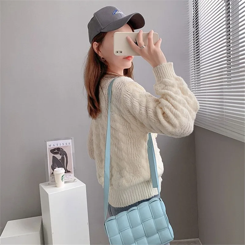 EBAIHUI Mohair Sweater Cardigan Women Thick Warm Knitted Winter Clothes Floral Casual Loose Crop Top Short Coat |