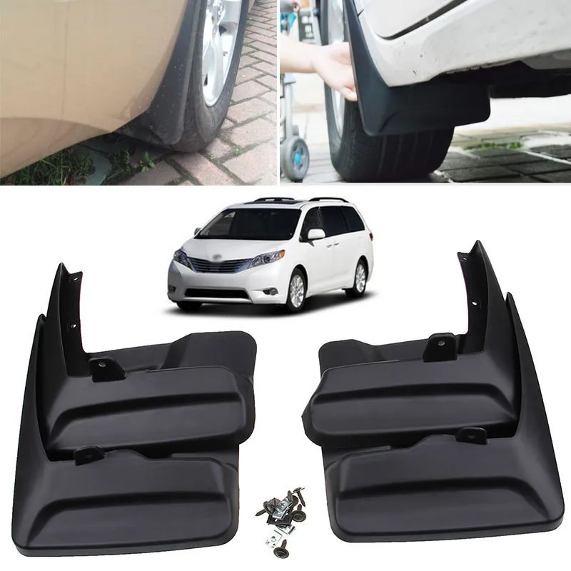 

Car decoration Mud Flaps Splash Guards Front Rear Mudguard fit for 2011-2015 Toyota Sienna Fender 4 pcs / Set