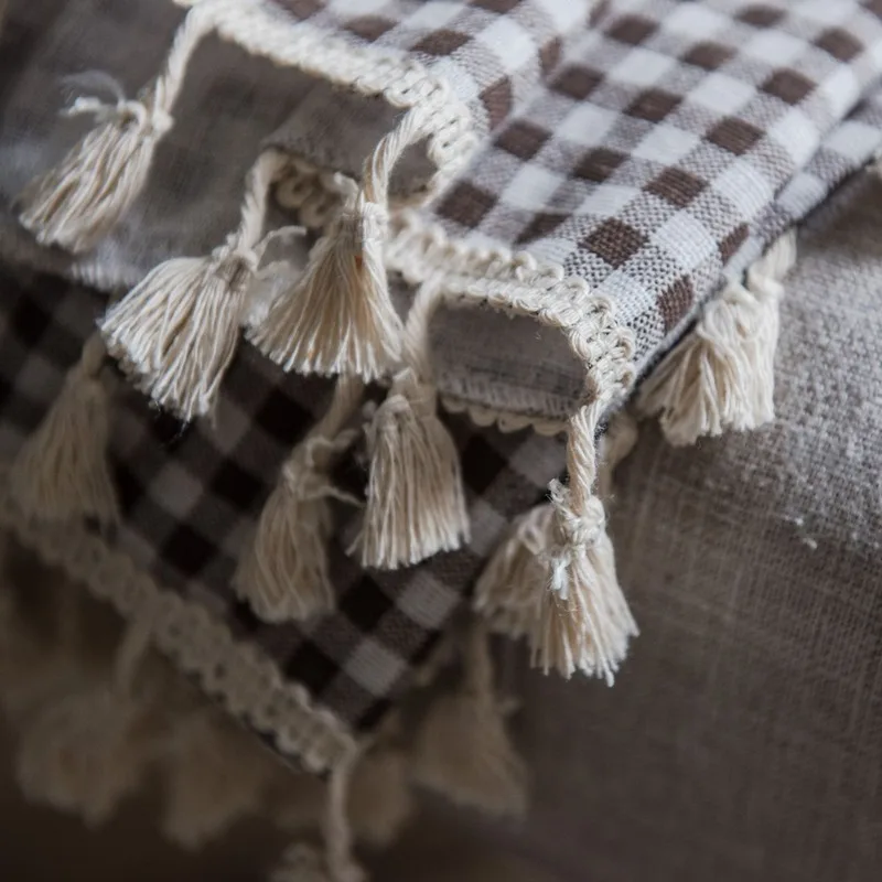 Декоративные оконные занавески в японском стиле полузатемняющие шторы клетку с