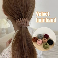 velvet 7 colors women scrunchie ponytail holder hair clip claw pins bird nest expanding hairpin accessories bud ball hair ring