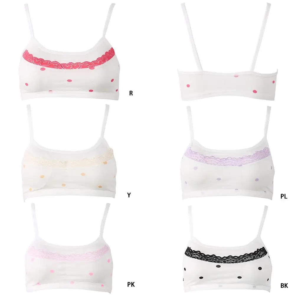 Кружевной тренировочный бюстгальтер в горошек для девочек подростков детское