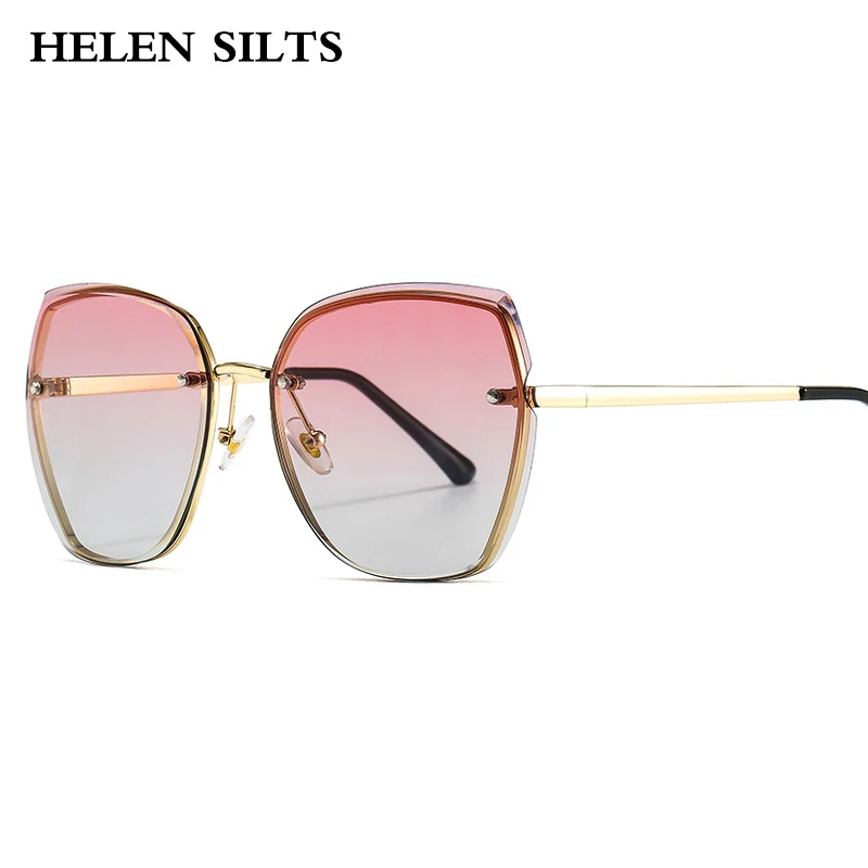 

Fashion Rimless Sunglasses Women Oversized Square Sunglasses For Female Colorful Gradient Eyewear Men Shades UV400 oculos H120