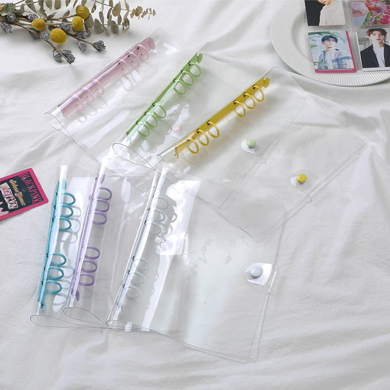 

PVC Transparent Glitter Six-hole Loose-leaf Album Book Three-inch Four-compartment Photo Album Holder-pure Transparent Shell New