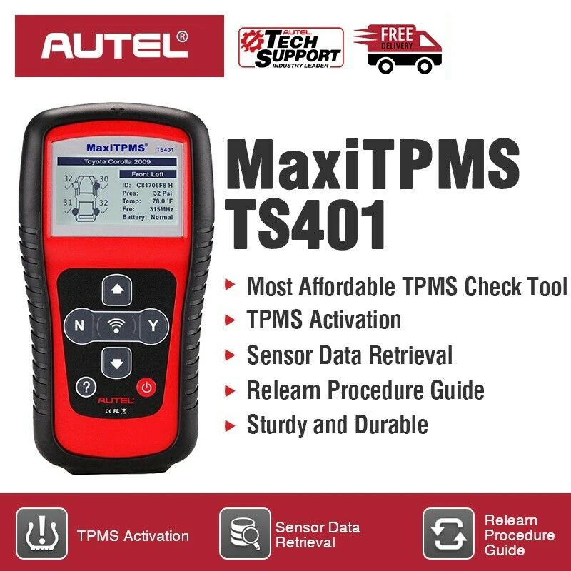 AUTEL MaxiTPMS TS401 TPMS диагностический инструмент Программирование давления в шинах MX