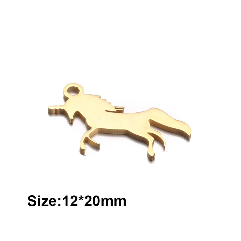 5 шт./партия подвески-единороги из нержавеющей стали