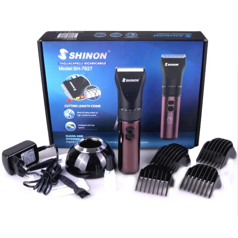 

SHINON SH-7627 3 Modes Men LED Display Electric Hair Clipper Dual Charging Method Hair Cutter Trimmer Machine + Charging Base