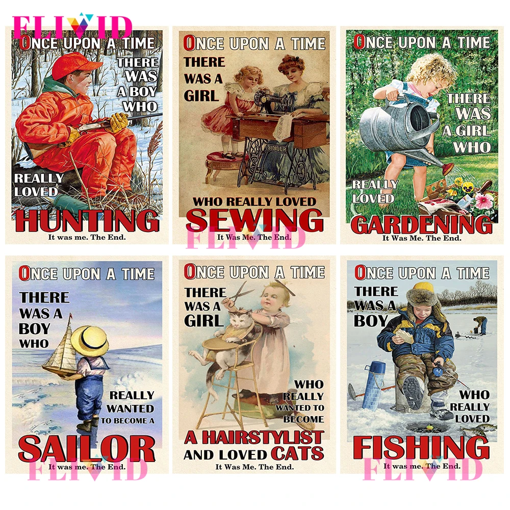 

Childhood Games Once Opon a Time Nordic Poster Posters Prints Wall Art Canvas Painting Wall Pictures For Living Room Unframed