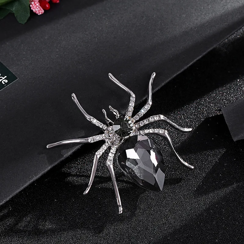 Панк Стиль брошь в виде паука 2020 Винтаж изготовлен из женский 52*50 мм Стразы