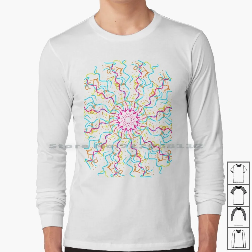 

Long Sleeve T Shirt Hypnosis Pattern Illusion Optical Power Yoga Meditation Zen Magic Chacra