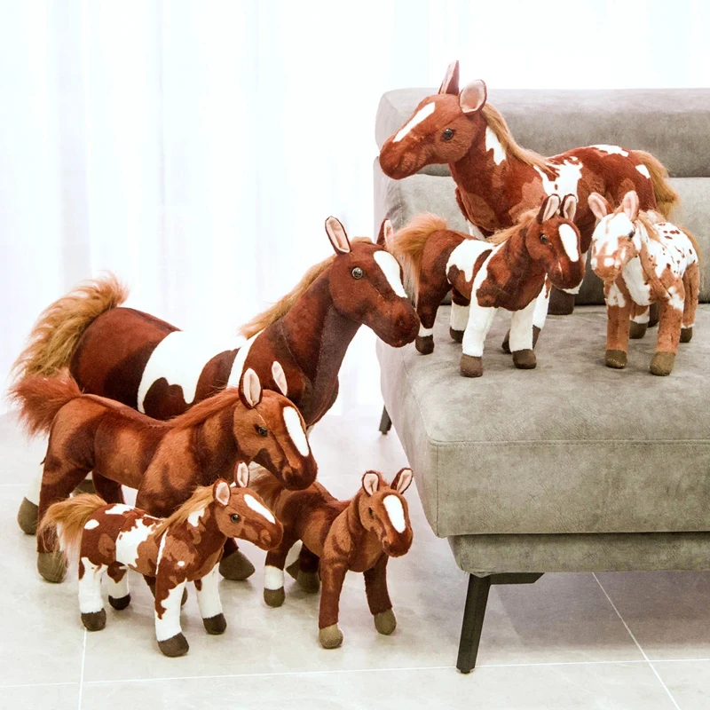 

Hot Nice 30-70cm Real Life Horse Plush Toys Cute Stuffed Animal Dolls Soft Simulation Doll Birthday Gift Kids Toy Bedroom Decor
