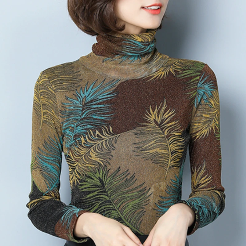Blusas mujer de moda осень 2020 водолазка с длинным рукавом блузка для женщин рубашки 3XL 4XL