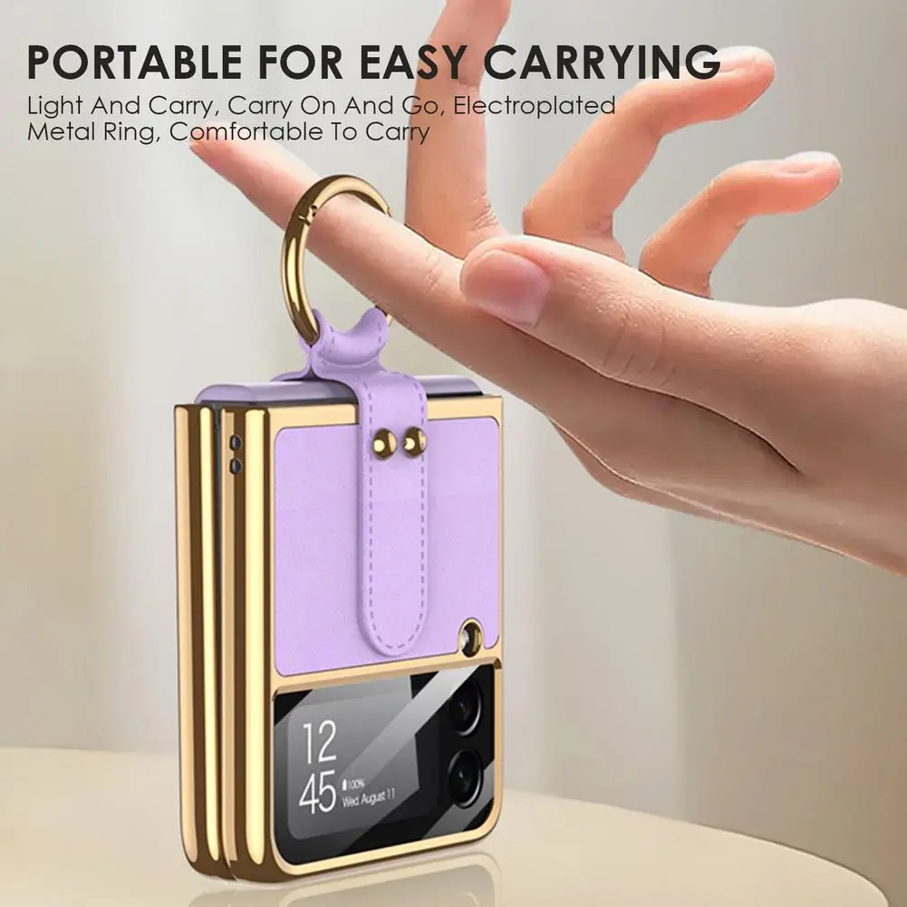 Чехол для телефона с кольцами Samsungs Galaxy Z Flip 3 противоударный защитный чехол