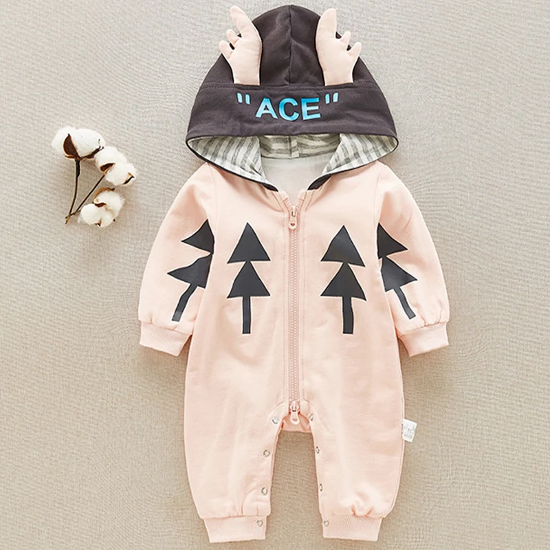 Хлопковый комбинезон для новорожденных мальчиков и девочек детские осенние