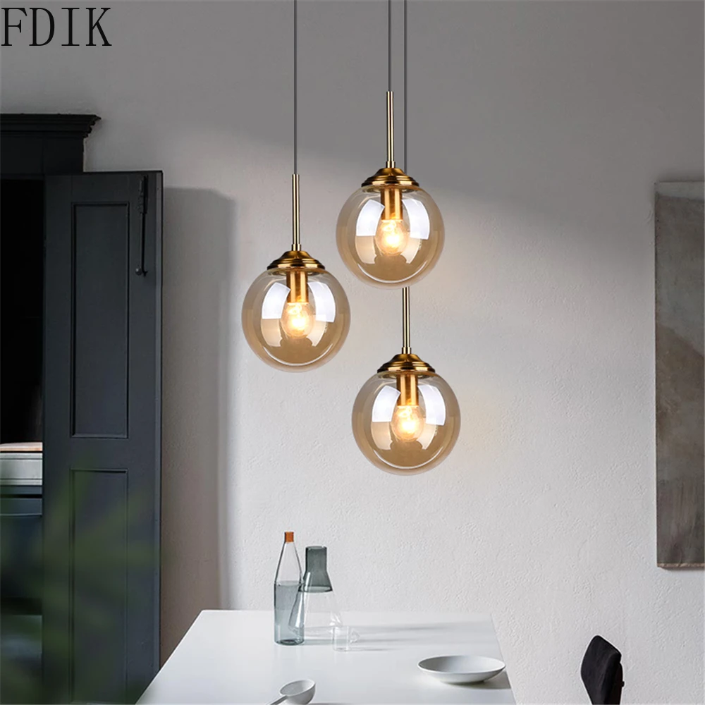 Подвесные светодиодные светильники Noridic в стиле лофт круглый стеклянный