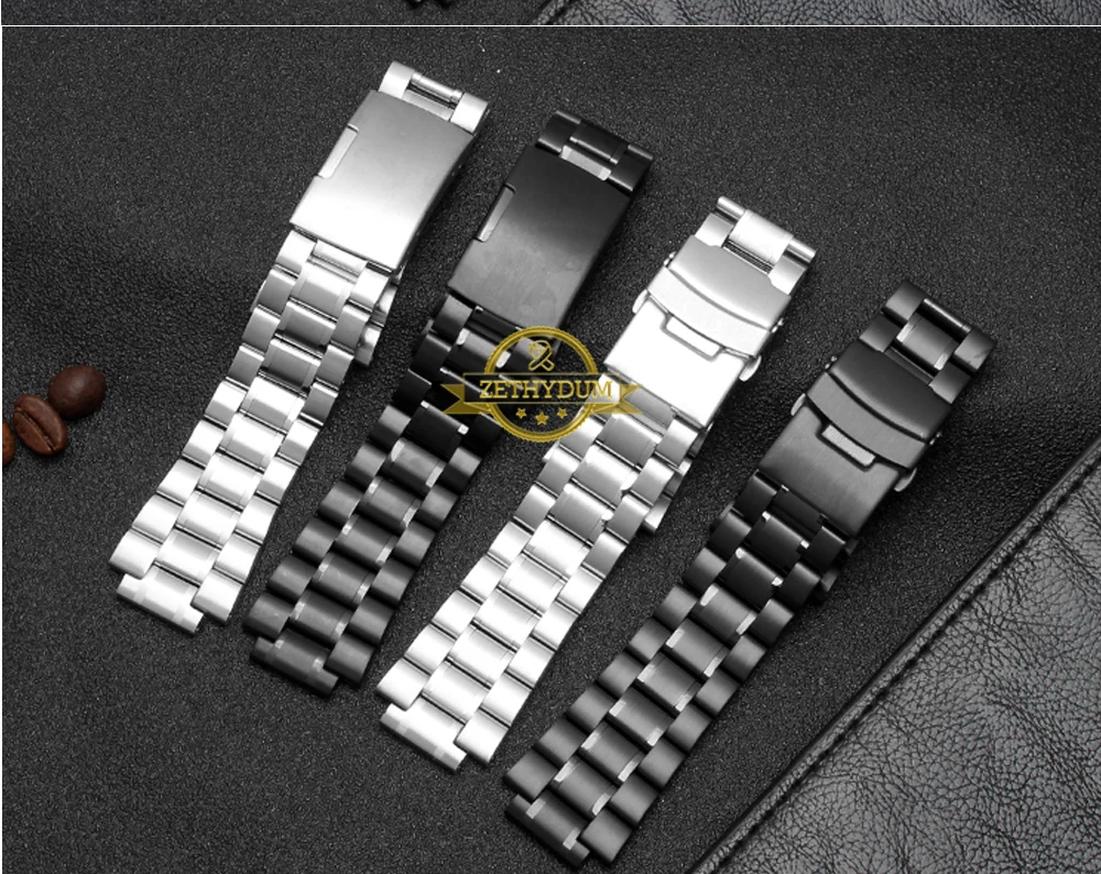 Твердый ремешок из нержавеющей стали для часов timex T2N720 T2N721 T2N739 ремешок для часов серебристый черный браслет 24*16 мм металлический ремешок для часов