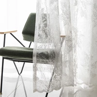 nordic minimalist lace maple leaf tulle bay window finished custom translucent partition tulle for living dining room bedroom