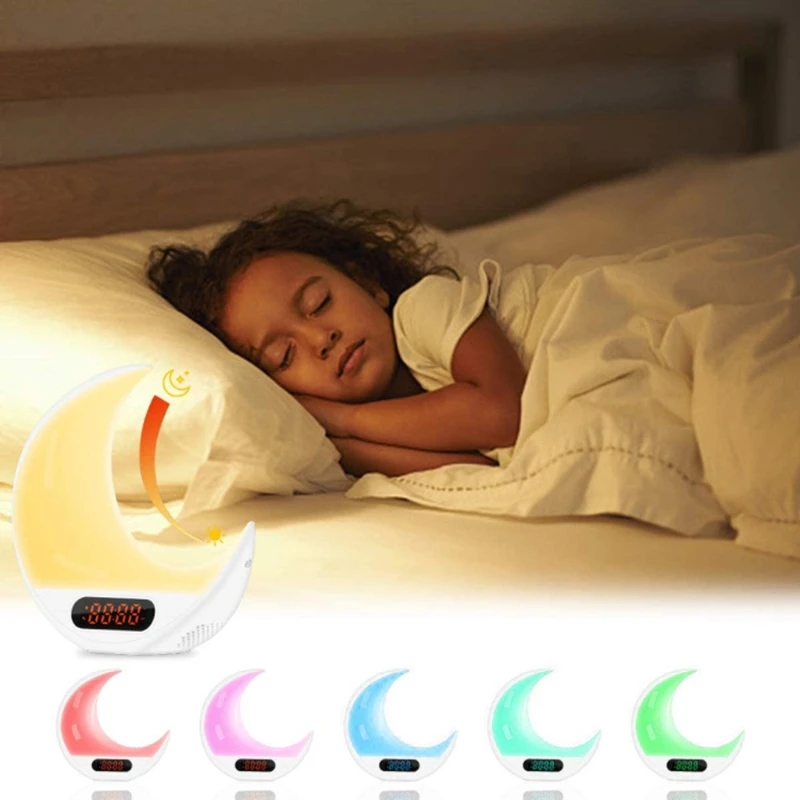 

Wake Up Night Light Bedside Lamp Sunrise Sunset Simulation Alarm Clock 7 Color