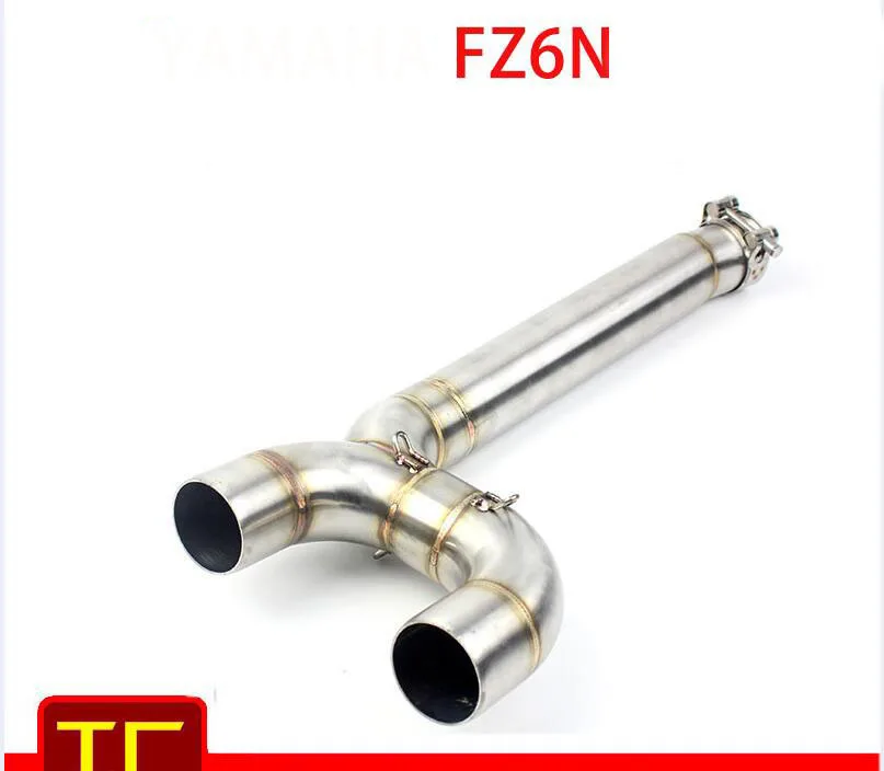 

Motorcycle modified exhaust pipe middle section FZ6N stainless steel middle section double port connecting pipe
